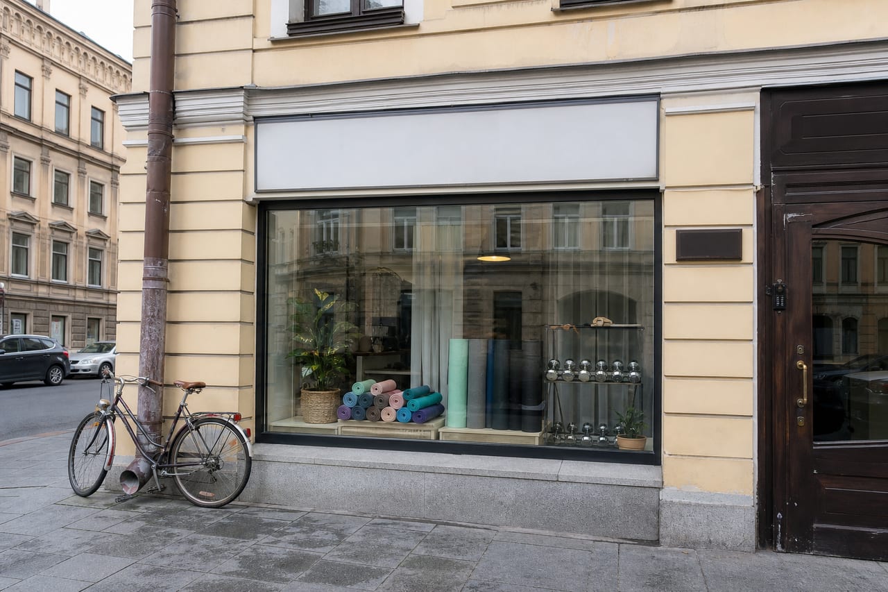 Ritm shop window on Kazanskaya Street
